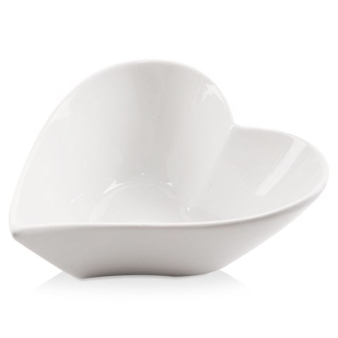 Miseczka miska porcelanowa na przekąski sosy orzeszki serce biała 13x11 cm