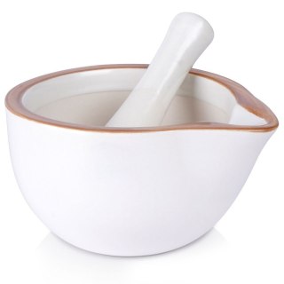 Moździerz do przypraw ceramiczny biały
