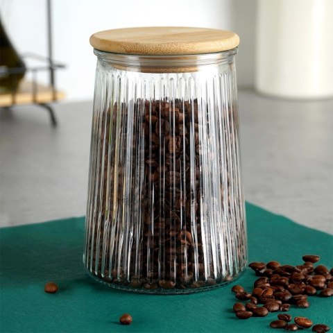 Pojemnik na produkty sypkie szklany z pokrywką i uszczelką 950 ml