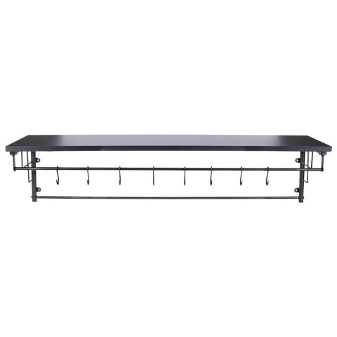 Półka z wieszakami ścienna czarna