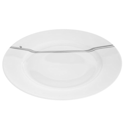 Talerz obiadowy płytki porcelanowy biały SERDUSZKA 27 cm