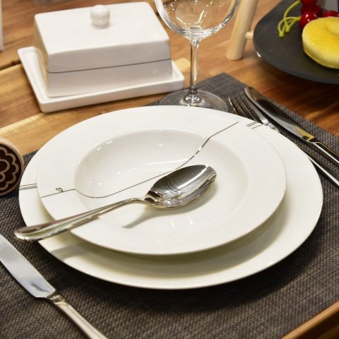 Talerz obiadowy płytki porcelanowy biały SERDUSZKA 27 cm