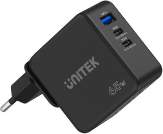 Ładowarka sieciowa Unitek GaN, PD 65W, podróżna, 3 porty