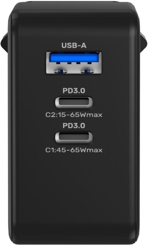 Ładowarka sieciowa Unitek GaN, PD 65W, podróżna, 3 porty