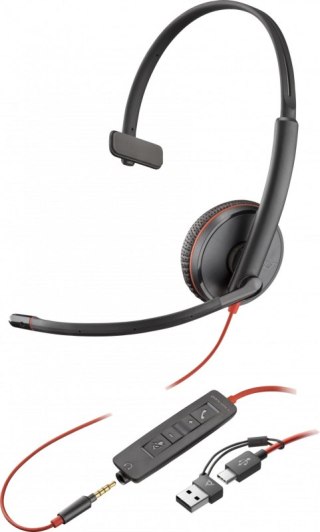 Słuchawki z mikrofonem POLY Blackwire 3215 Czarny