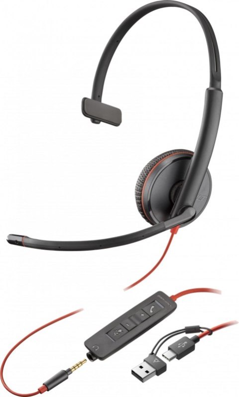 Słuchawki z mikrofonem POLY Blackwire 3215 Czarny