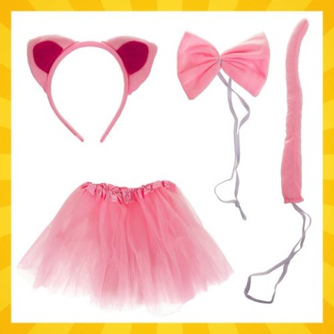 Strój kotka - różowy 4el. Kruzzel 26517