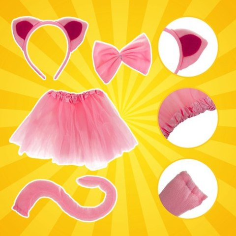 Strój kotka - różowy 4el. Kruzzel 26517