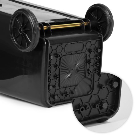 Zestaw 2 koszy na śmieci pojemniki 2x120L czarny brązowy odpady zmieszane BIO gumowe koła