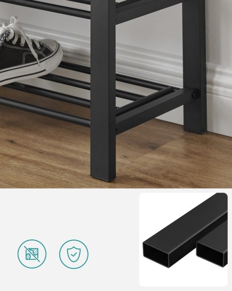 Regał na buty z siedziskiem loftowy 2 półki miękka poduszka