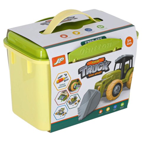 Gospodarstwo rolne farma traktor i siewnik do skręcenia