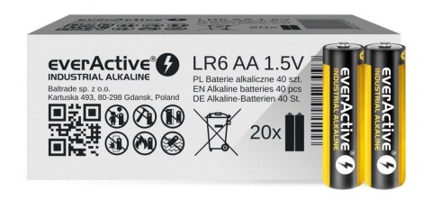 Baterie alkaliczne AA/LR6 everActive Industrial Alkaline 40 sztuk Baterie alkaliczne AA/LR6 everActive Industrial Alkaline 40 sztuk