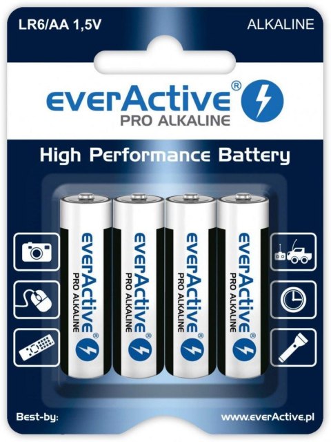 Baterie alkaliczne AA/LR6 everActive Pro Alkaline 4 sztuki Baterie alkaliczne AA/LR6 everActive Pro Alkaline 4 sztuki