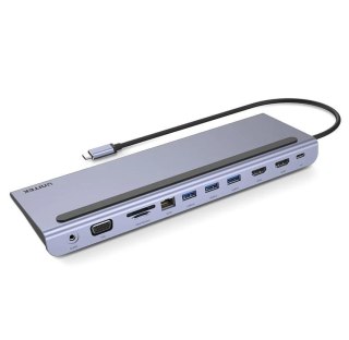 Hub USB-C UNITEK D1022B 11 w 1, USB-C, RJ45, MST, 100W PD