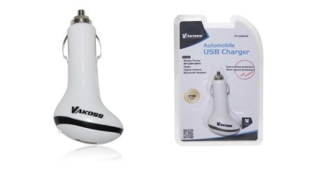 Ładowarka samochodowa VAKOSS TP-3256UW 1xUSB 2.1mA, biała Ładowarka samochodowa VAKOSS TP-3256UW 1xUSB 2.1mA, biała