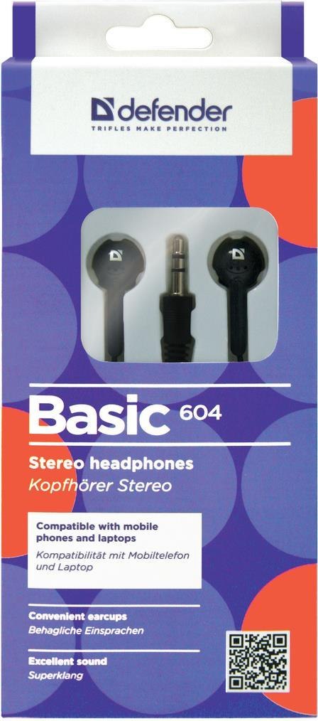Słuchawki Defender BASIC 604 douszne czarne Słuchawki Defender BASIC 604 douszne czarne