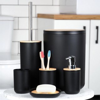 Akcesoria Łazienkowe Dozownik Mydelniczka Szczotka Kosz Kubki VILDE 6 el.