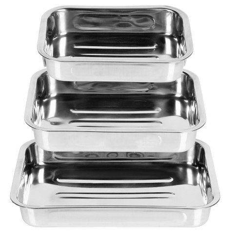 Brytfanny do Piekarnika Stalowe Prostokątne EXCELLENT HOUSEWARE 3 szt.