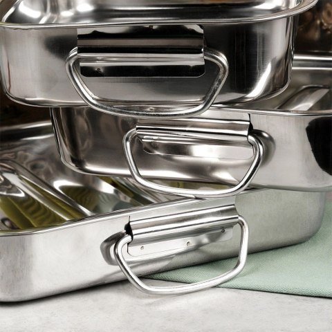 Brytfanny do Piekarnika Stalowe Prostokątne EXCELLENT HOUSEWARE 3 szt.