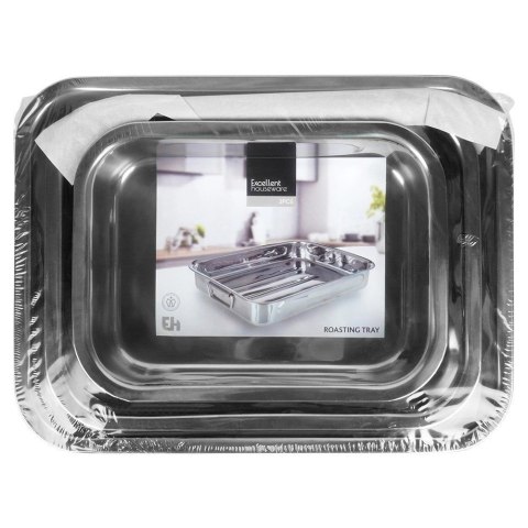 Brytfanny do Piekarnika Stalowe Prostokątne EXCELLENT HOUSEWARE 3 szt.