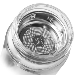 Butelka na Wodę Napoje Szklana z Sitkiem Fitrowanie Szczelna ORION 450 ml