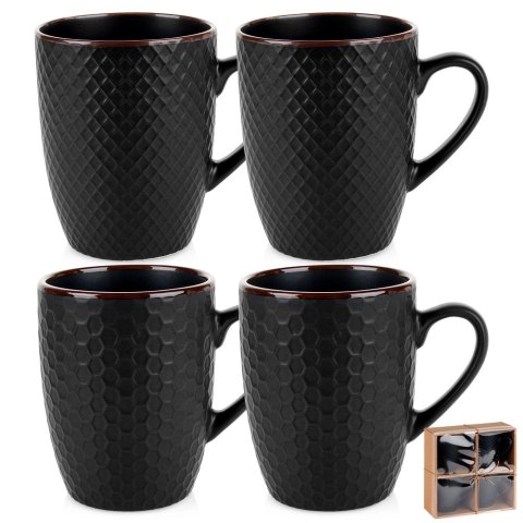 Ceramiczne Kubki do Kawy Herbaty Ceramiczne Dekoracyjne VILDE 400 ml 4 szt.