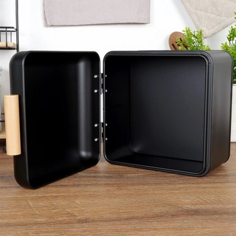 Chlebak Pojemnik Metalowy na Chleb Pieczywo Mały Czarny ORION 22x20x14 cm