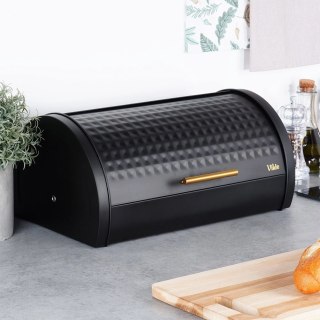 Chlebak Pojemnik na Pieczywo Chleb Metalowy Czarny VILDE 38 x 28,5 x 18 cm