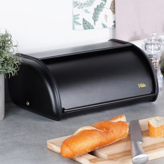 Chlebak Pojemnik na Pieczywo Chleb Stalowy Czarny VILDE 36 x 23 x 14,5 cm