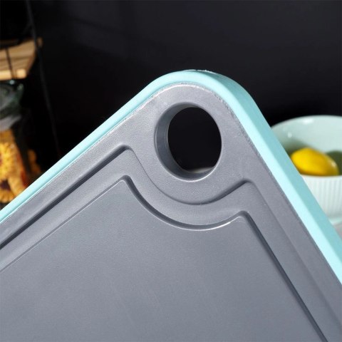 Deska do Krojenia Plastikowa Szara Uniwersalna z Rowkiem ORION 35,5 x 26 cm