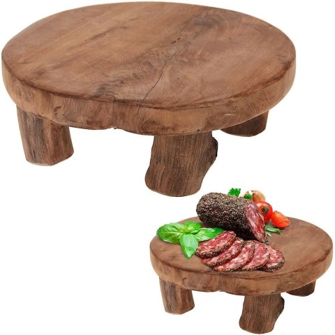 Deska do Serwowania Drewniana na Nóżkach Dekoracyjna HOME STYLING 20 cm