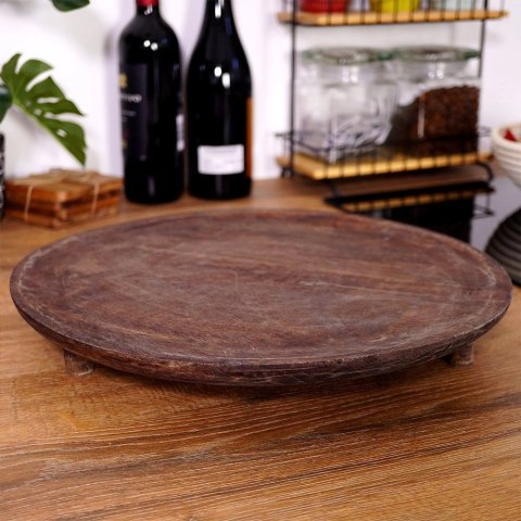 Deska do Serwowania Przekąsek na Nóżkach Podwyższeniu Drewniana VILDE 37 cm