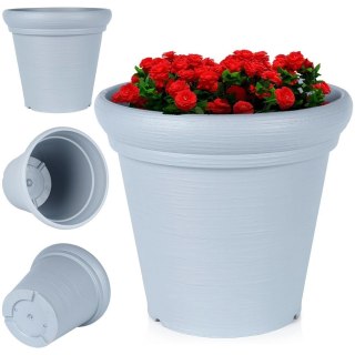 Doniczka Ogrodowa Imitacja Kamienia Plastikowa Szara Okrągła VILDE 38x34 cm