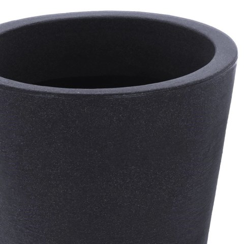 Doniczka Ogrodowa Zewnętrzna Plastikowa Szara Okrągła Solidna VILDE 28x45cm