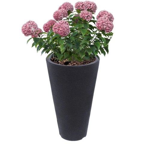 Doniczka Ogrodowa Zewnętrzna Plastikowa Szara Okrągła Solidna VILDE 28x45cm