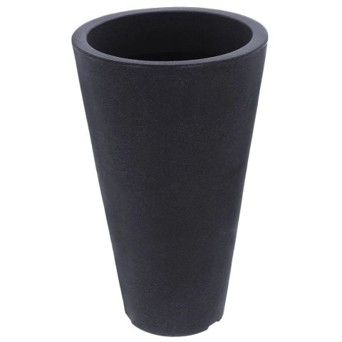 Doniczka Ogrodowa Zewnętrzna Plastikowa Szara Okrągła Solidna VILDE 28x45cm
