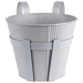 Doniczka Osłonka na Balkon Balkonowa Metalowa Szara Dekoracyjna VILDE 20cm