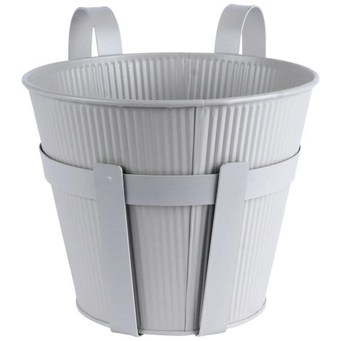 Doniczka Osłonka na Balkon Balkonowa Metalowa Szara Dekoracyjna VILDE 20cm