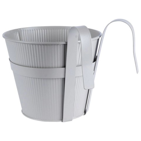 Doniczka Osłonka na Balkon Balkonowa Metalowa Szara Dekoracyjna VILDE 20cm