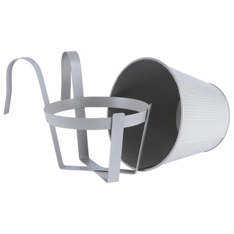 Doniczka Osłonka na Balkon Balkonowa Metalowa Szara Dekoracyjna VILDE 20cm