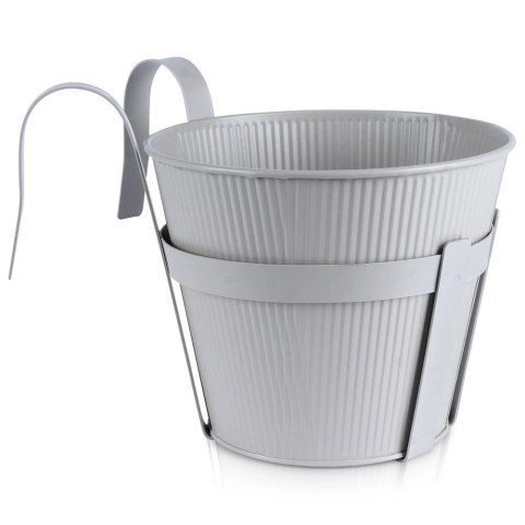 Doniczka Osłonka na Balkon Balkonowa Metalowa Szara Dekoracyjna VILDE 20cm