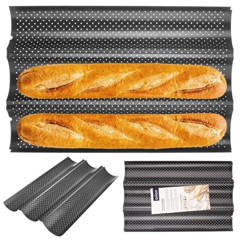 Forma Blacha do Bagietek Stalowa na 3 szt. Solidna ORION 38 cm