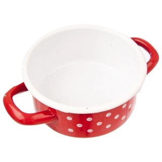 Garnek Emaliowany w Grochy Czerwony Solidny Trwały Indykcja ORION 600 ml