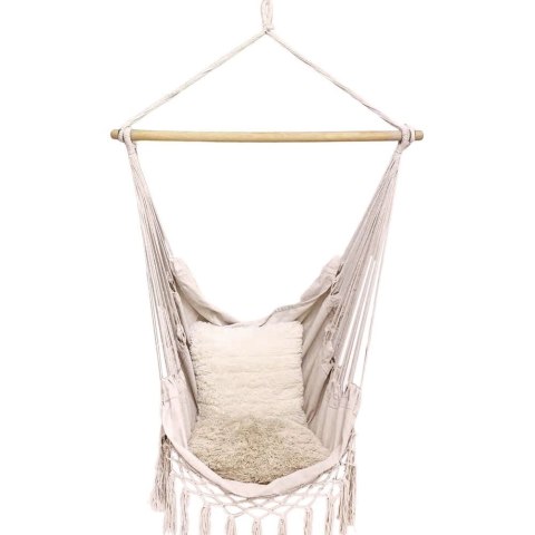 Hamak Brazylijski Podwieszany Fotel Grafitowy z Poduszką ProGarden 95 cm