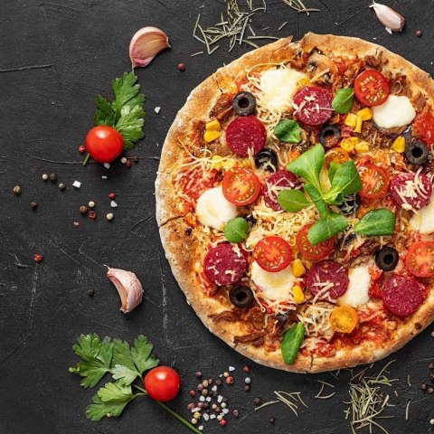 Kamień do Pizzy Szamotowy ze Stojakiem i Nożem ORION 3 el.