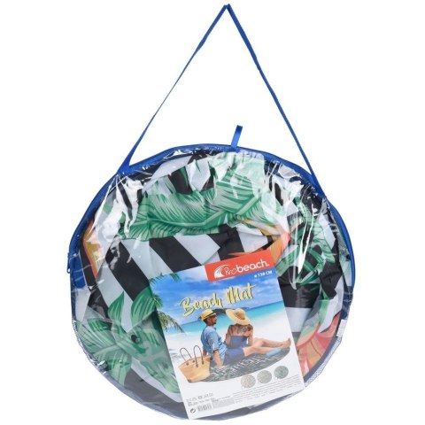 Koc Mata Piknikowa Plażowa Okrągła Lekka z Pokrowcem Solidna PROBEACH 138cm