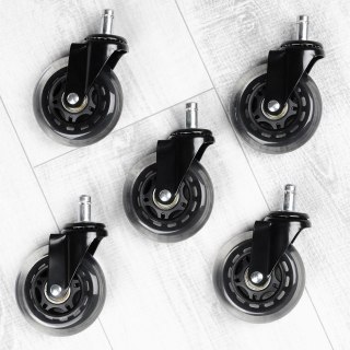 Kółka do Fotela Kauczukowe Obrotowe VILDE 7,5 cm / 11 mm 5 szt.