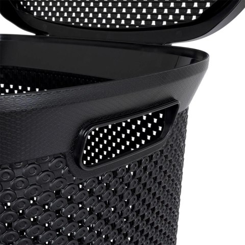 Kosz na Pranie Ubrania Łazienkowy Plastikowy Czarny BATHROOM SOLUTIONS 60 L