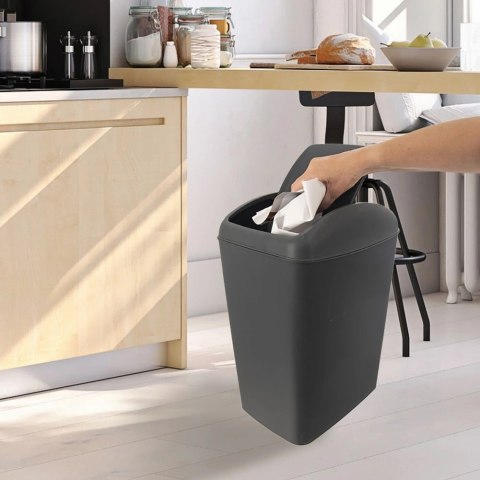 Kosz na Śmieci Odpady Kompostownik z Klapką Plastikowy Szary ORION 20 L