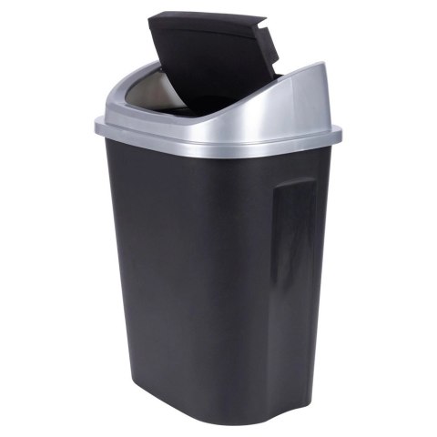 Kosz na Śmieci Odpady Plastikowy Czarny do Kuchni Łazienkowy VILDE 25 l